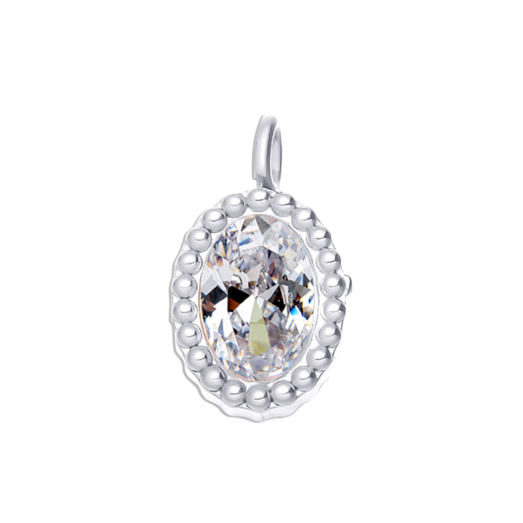 Oval white diamond steel