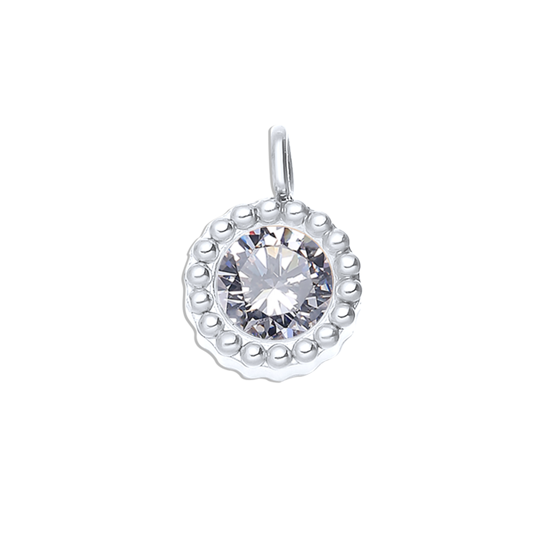 Round white diamond steel