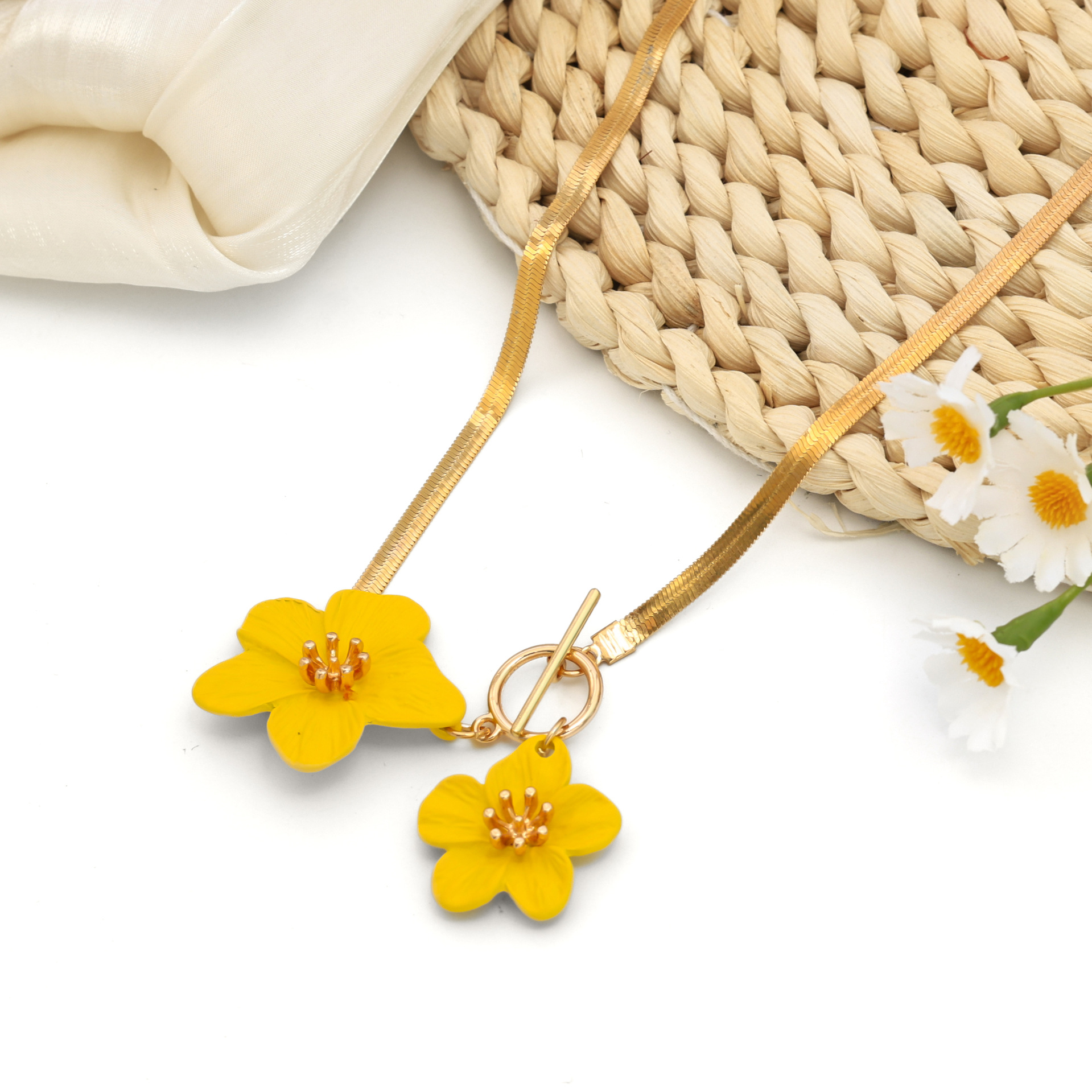 Yellow flower necklace