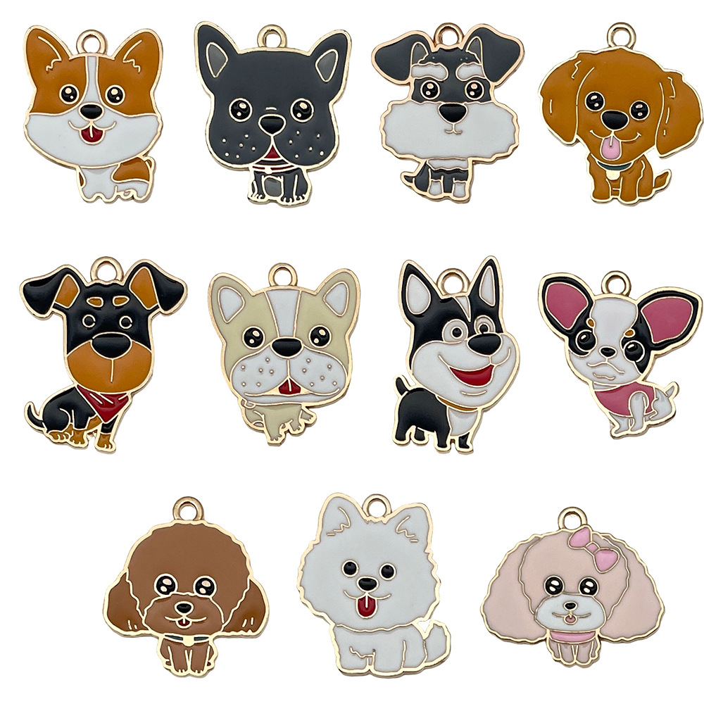 Sn1341-drip oil animal series dogs 11 models 1 set each-22g