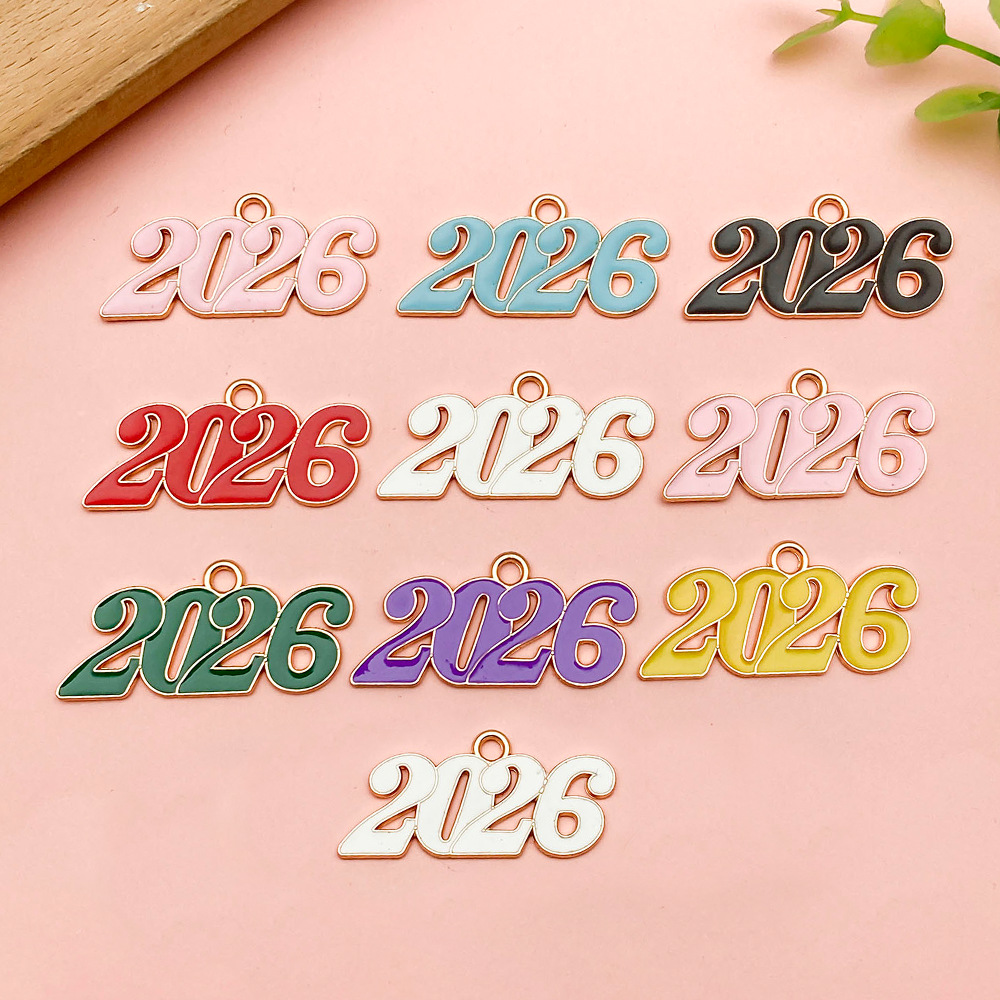 Sn1339-large drip oil kc gold 2026 word plate set 8 styles mixed 10 pieces-24.3g