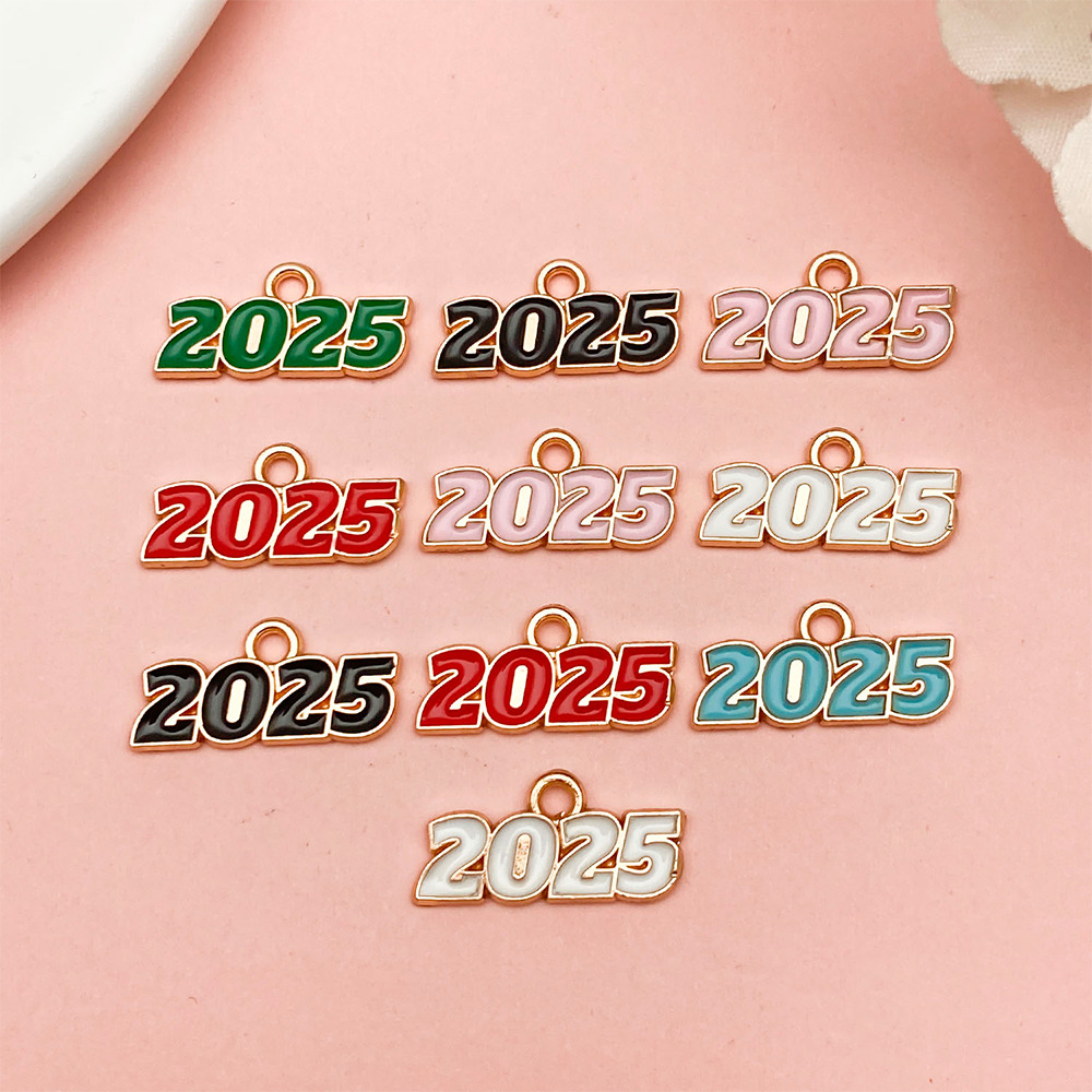 Sn1337-small oil dripping kc gold 2025 word plate set 6 styles mixed 10 pieces-6.8g