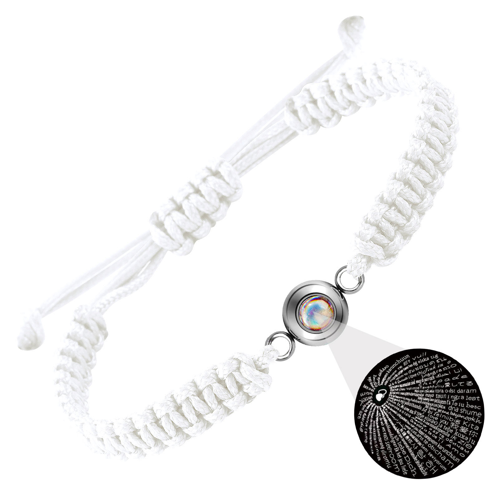 B3298-White Rope silver