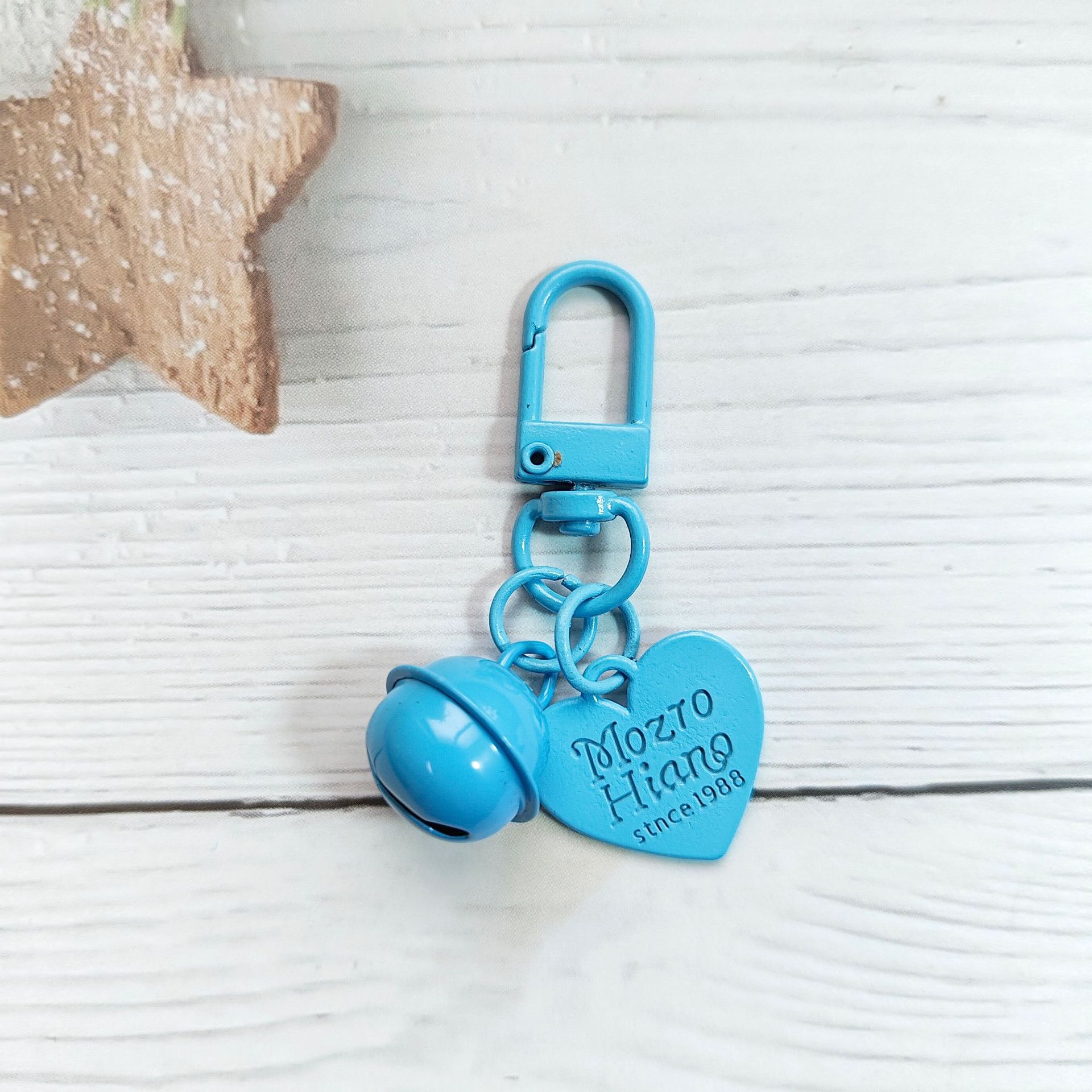 Blue 18mm bell   alloy love piece