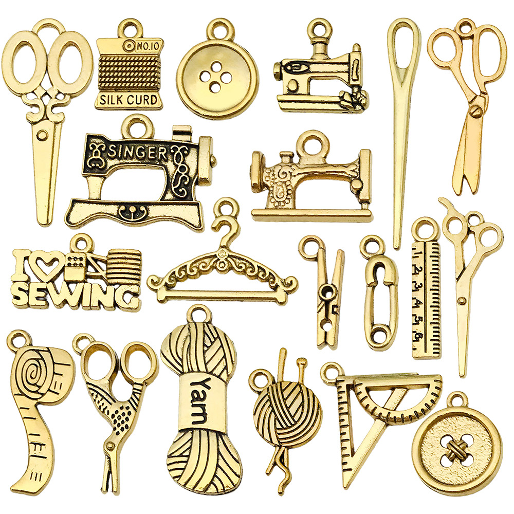 Mix 20 ancient gold sewing machines series