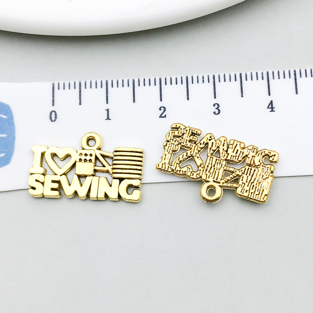 1 ancient gold english letter 21*12mm