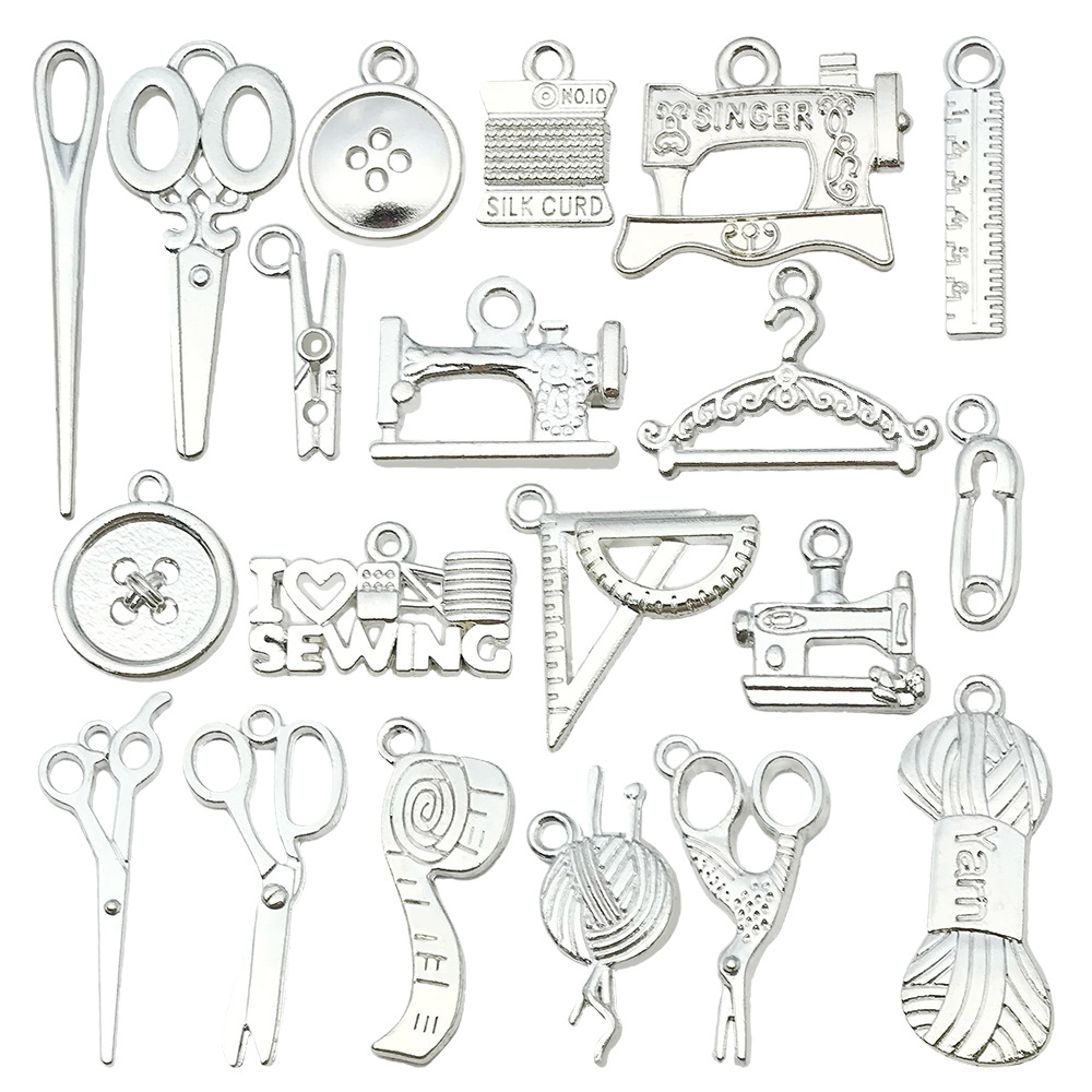 Mix 20 bright silver sewing machine series