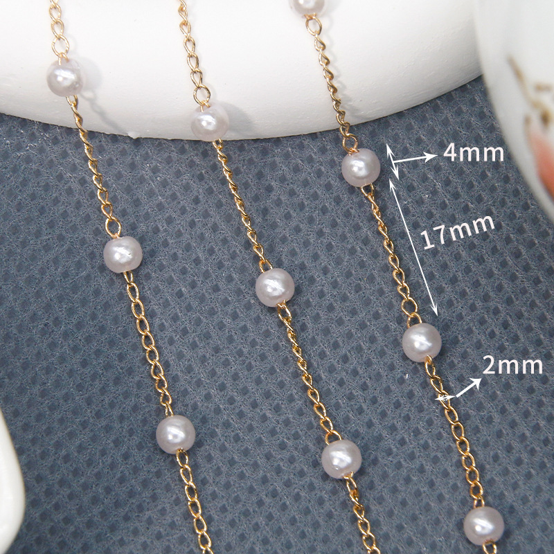 Thin pearl thin chain necklace