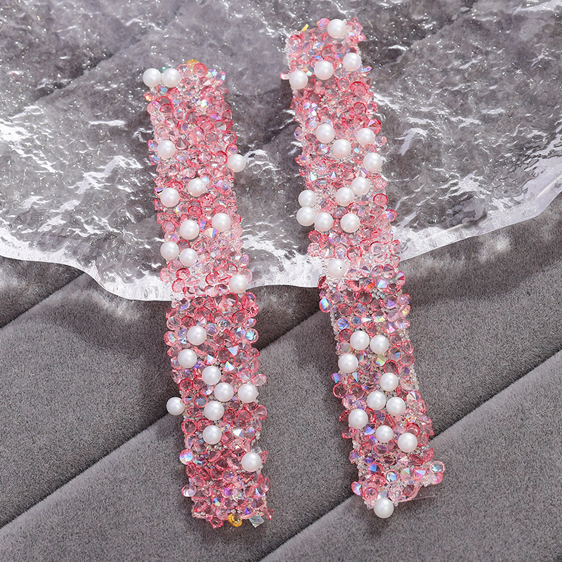 9 transparent deep pink diamond [with pearls]]