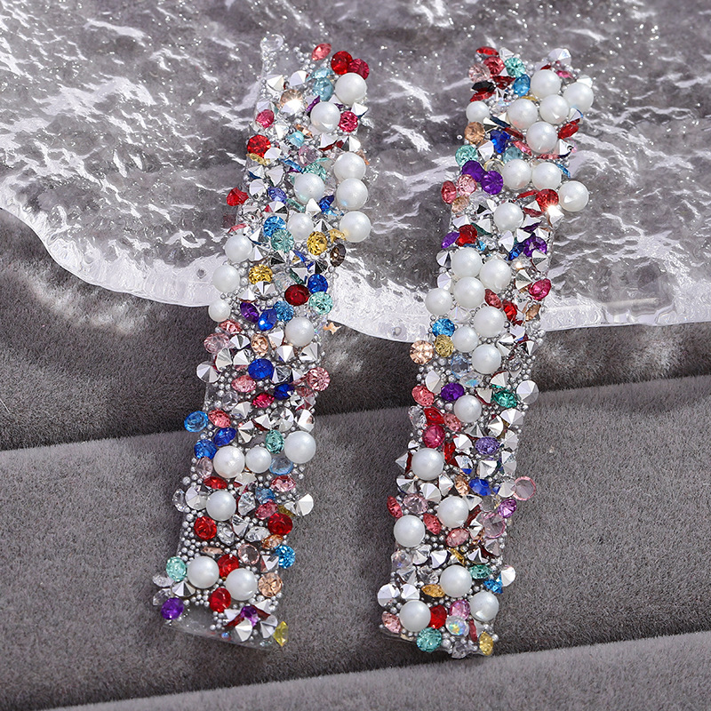 18 solid color mixed colored diamond [with pearls]]