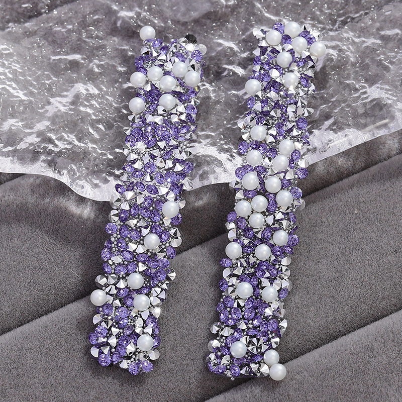 19 solid color crystal purple diamond [with pearls]]