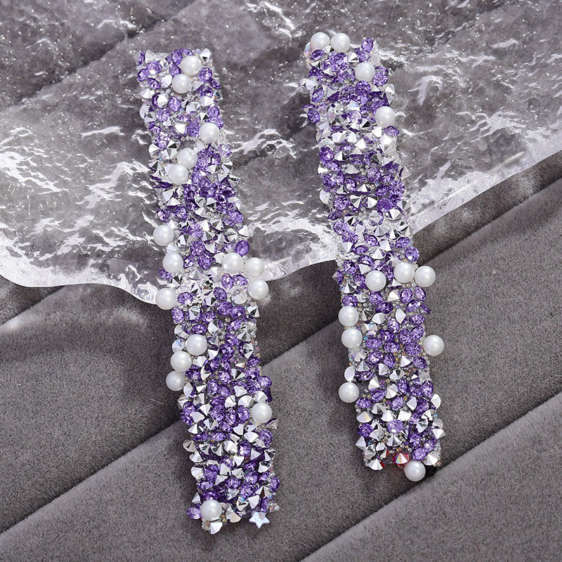 21 solid color purple diamond [with pearls]]
