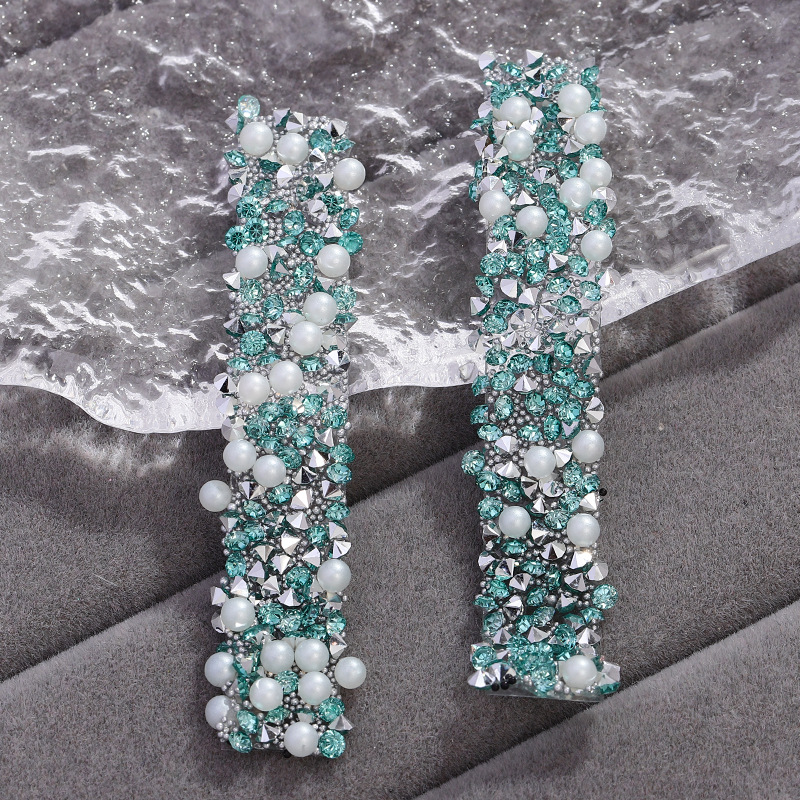22 solid color mint green diamond [with pearls]]
