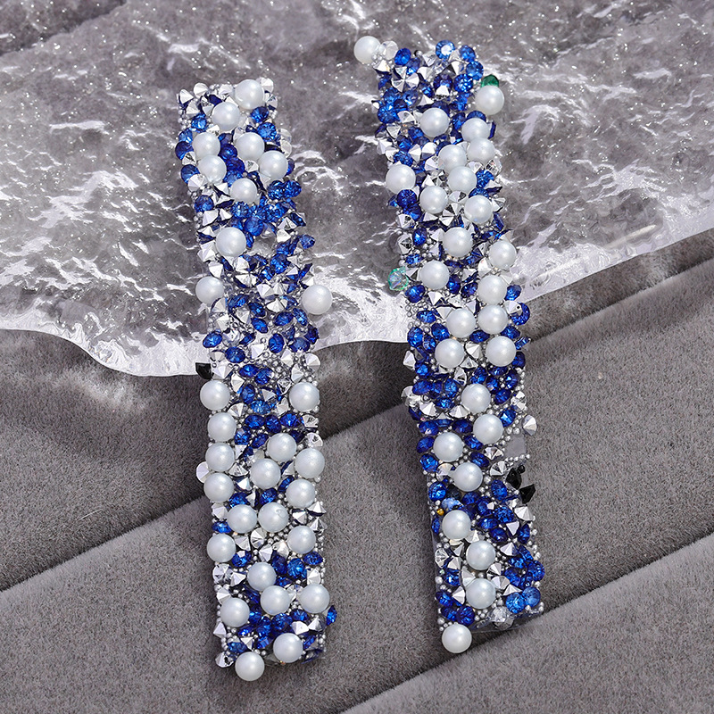 26 solid color sapphire blue diamond [with pearls]]