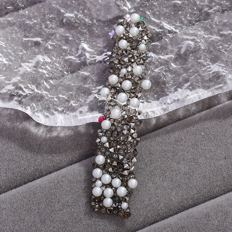 28 solid color gray coffee diamond [with pearls]]