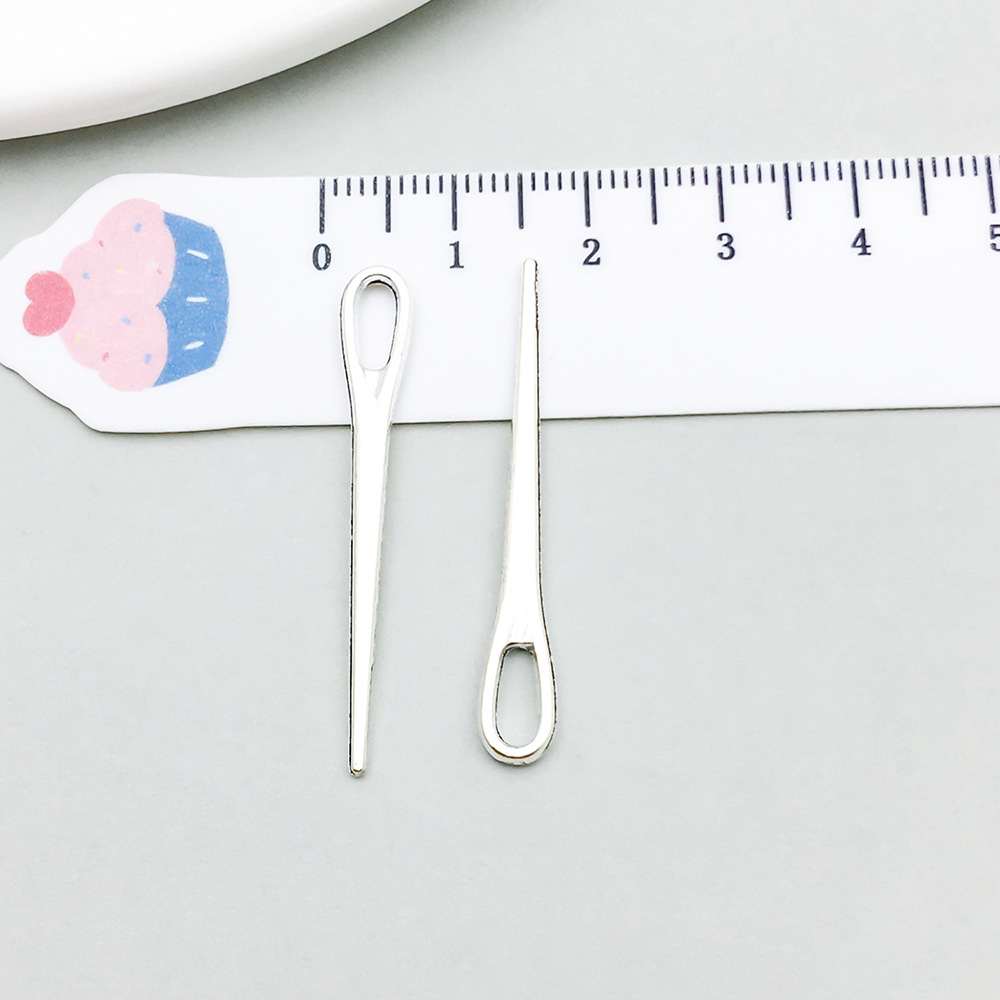 1 ancient silver needle head 5*38mm