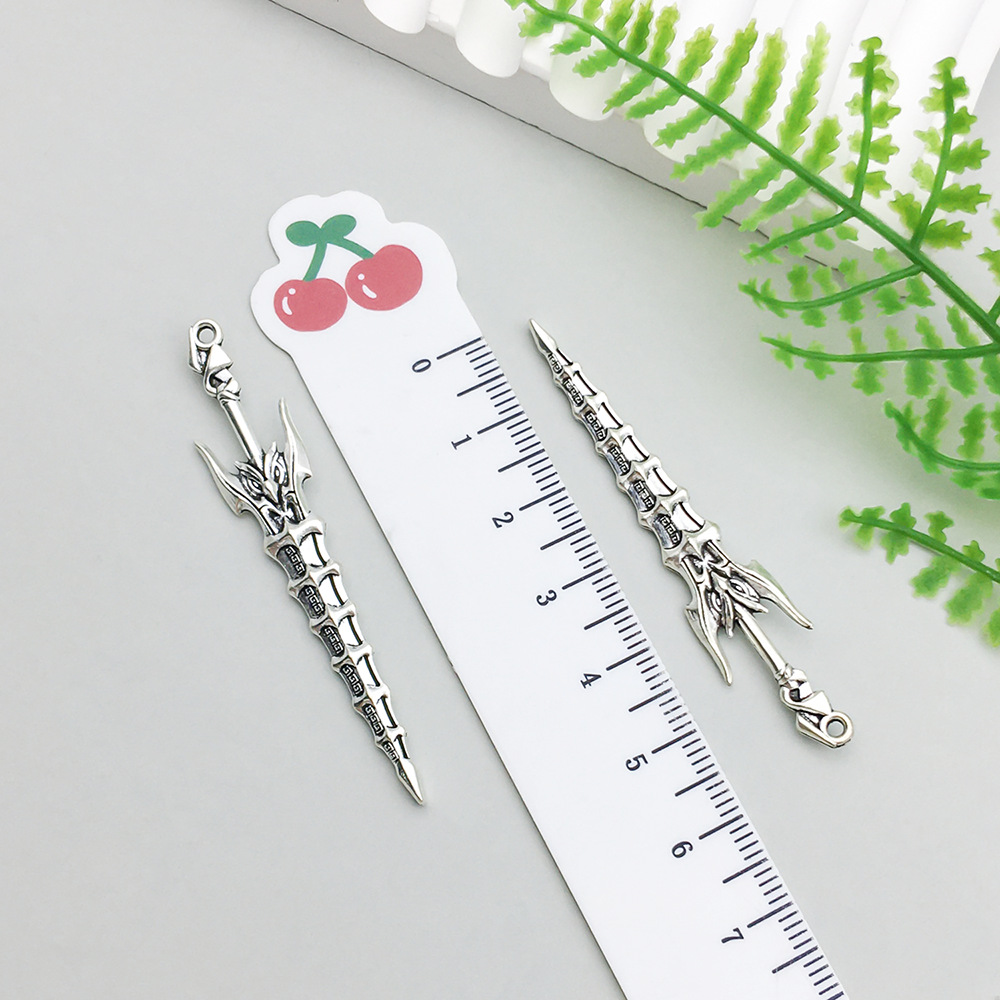 1 ancient silver sword 11*58mm-