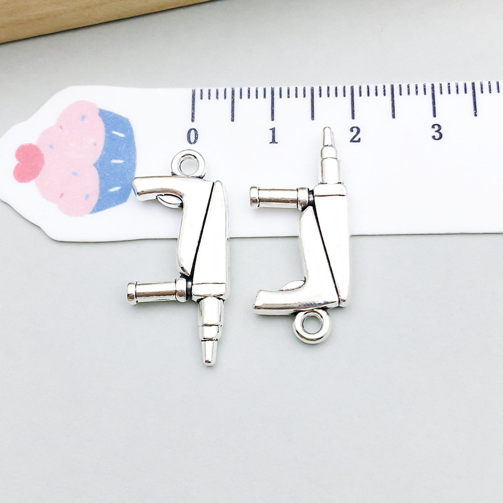 1 ancient silver impact drill 7*27mm