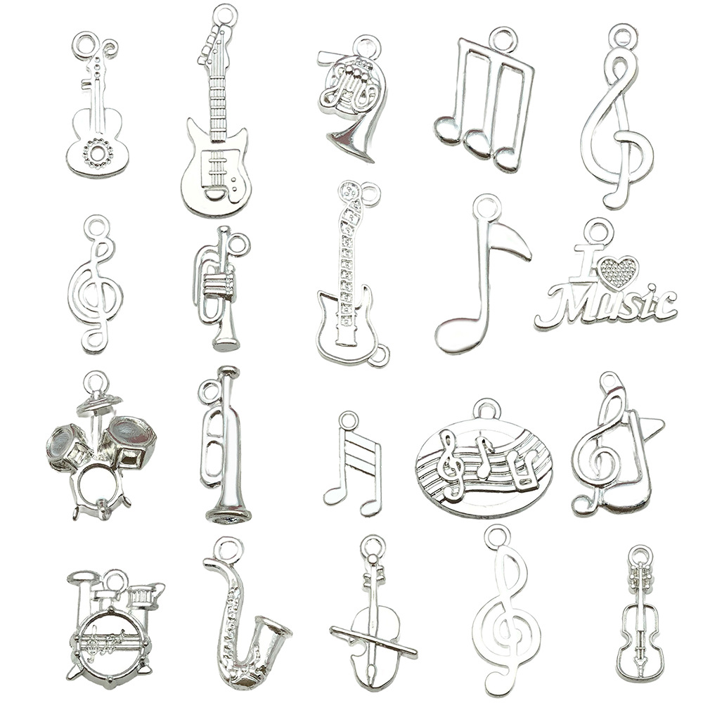 Mix 20pcs bright silver music series