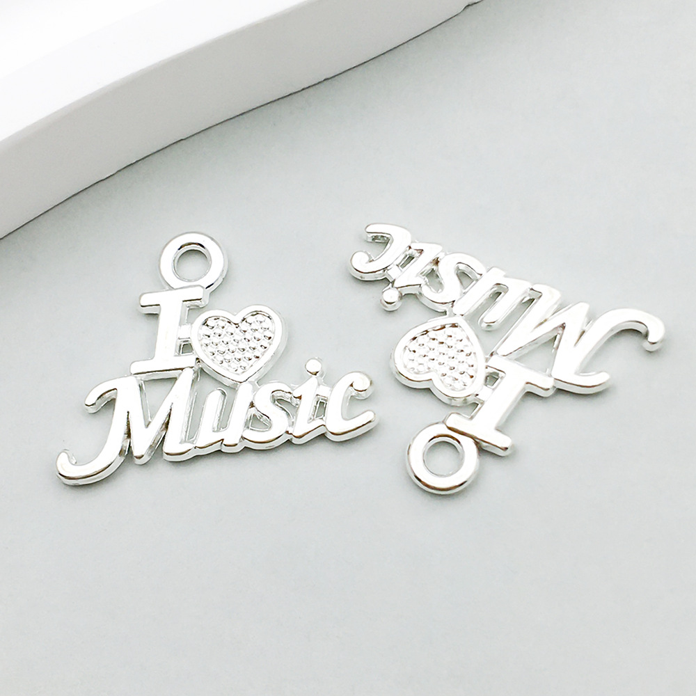 1 bright silver love letter 15*20mm