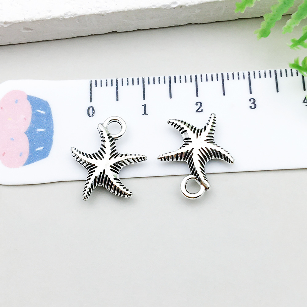 1 ancient silver starfish 14*17mm-1g-2356