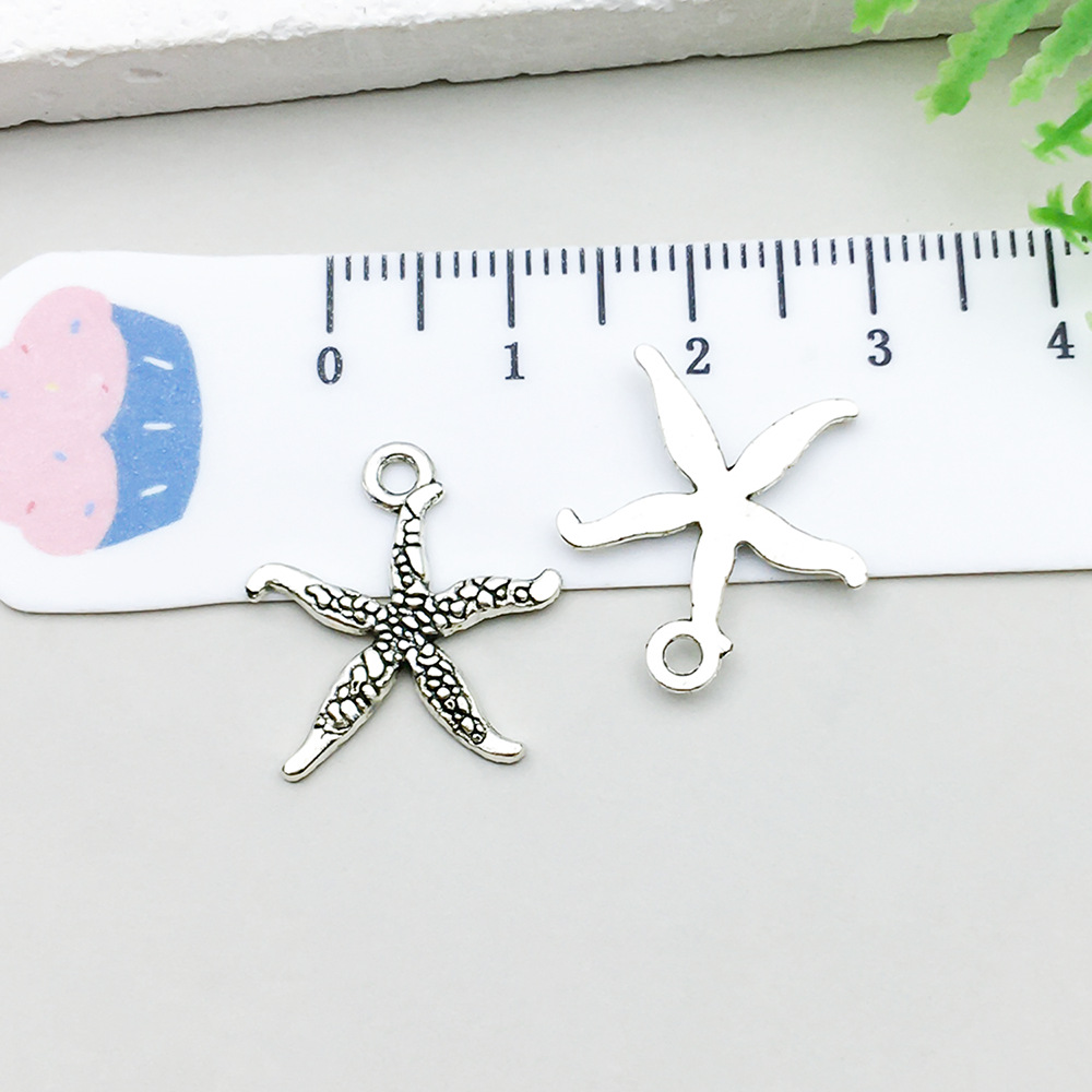 1 ancient silver starfish 19*18mm-0.6g-10382