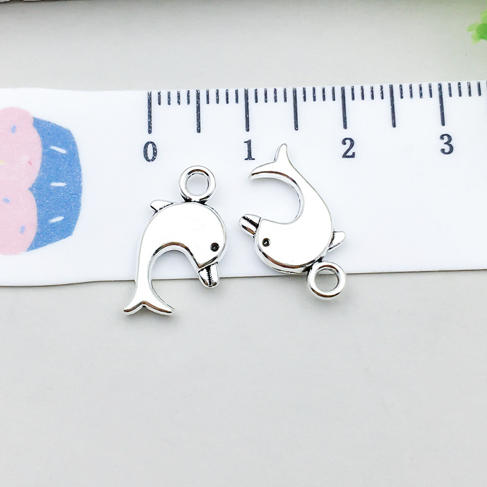 1 ancient silver dolphin 10*16mm-0.8g-11187