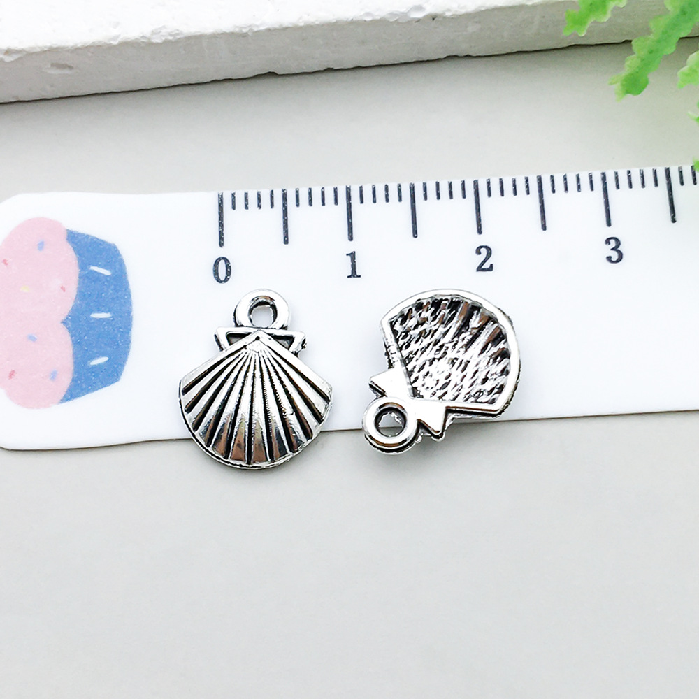 1 ancient silver shell 11*14mm-0.8g-11303