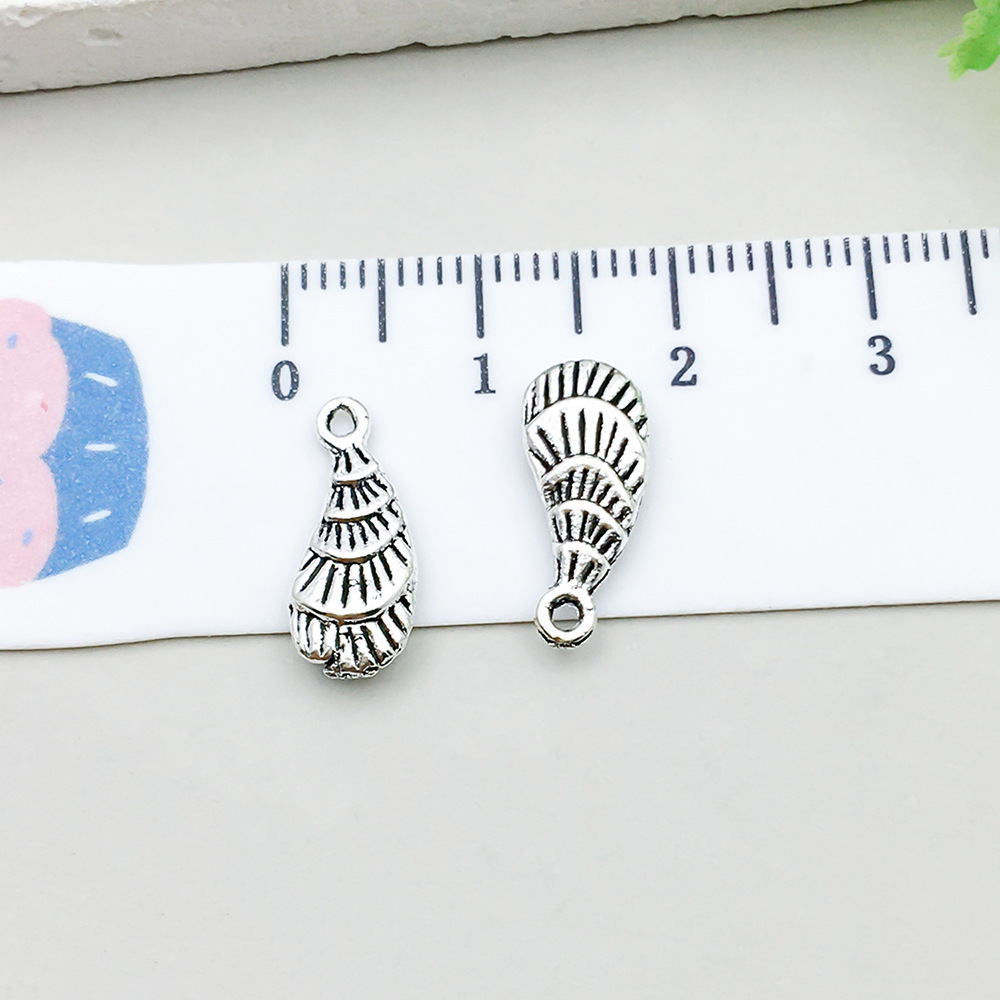 1 ancient silver shell 6*15mm-0.6g-17311