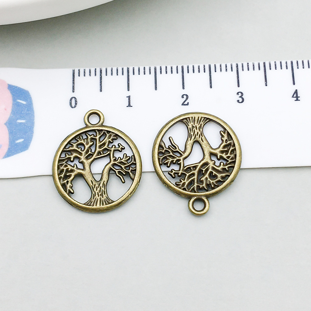 1 ancient green round tree of life 16*19mm-