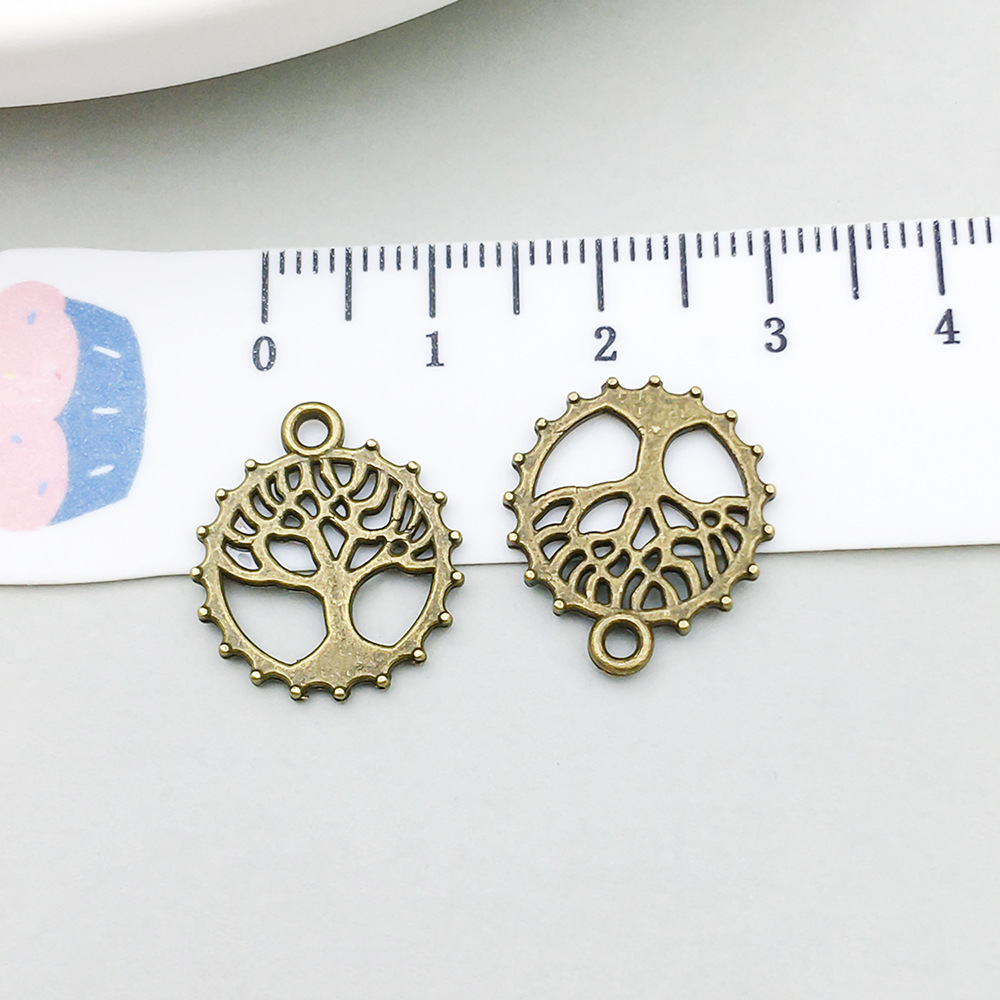 1 ancient green round tree of life 16*18mm-