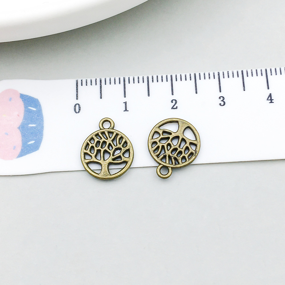 1 ancient green round tree of life 11*13mm-