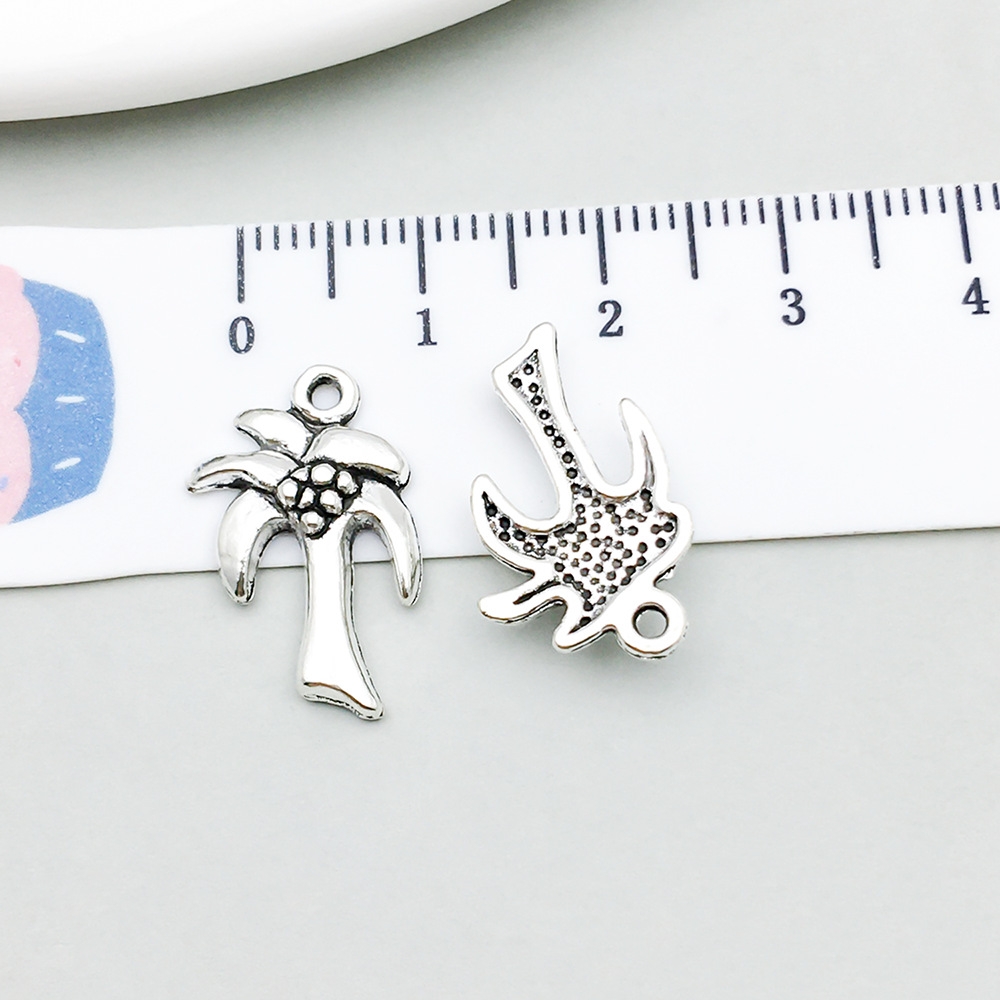 1 ancient silver coconut tree 13*20mm-