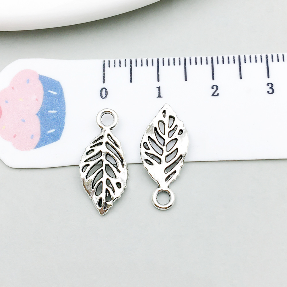 1 ancient silver leaf 9*20mm-