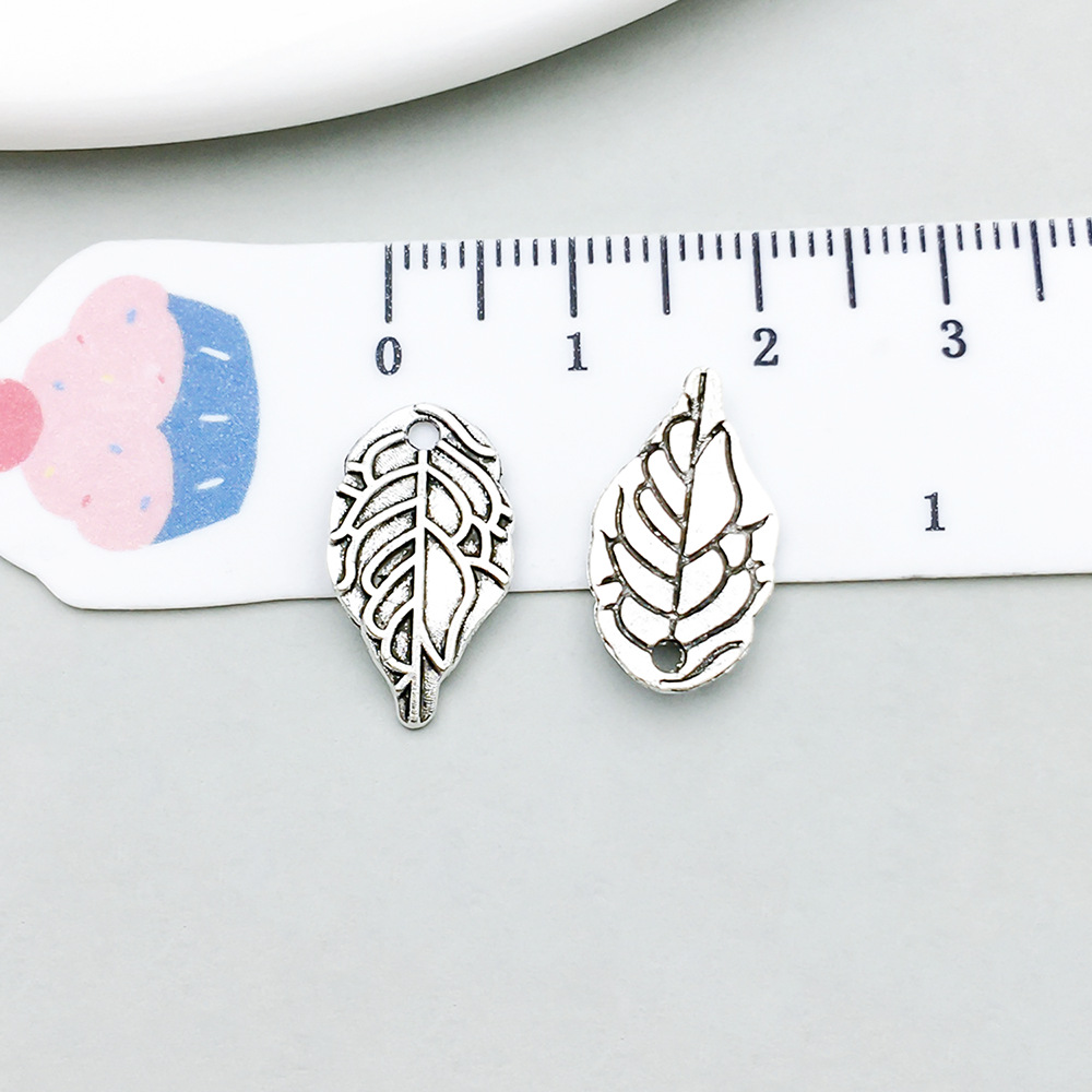 1 ancient silver leaf 8*16mm-