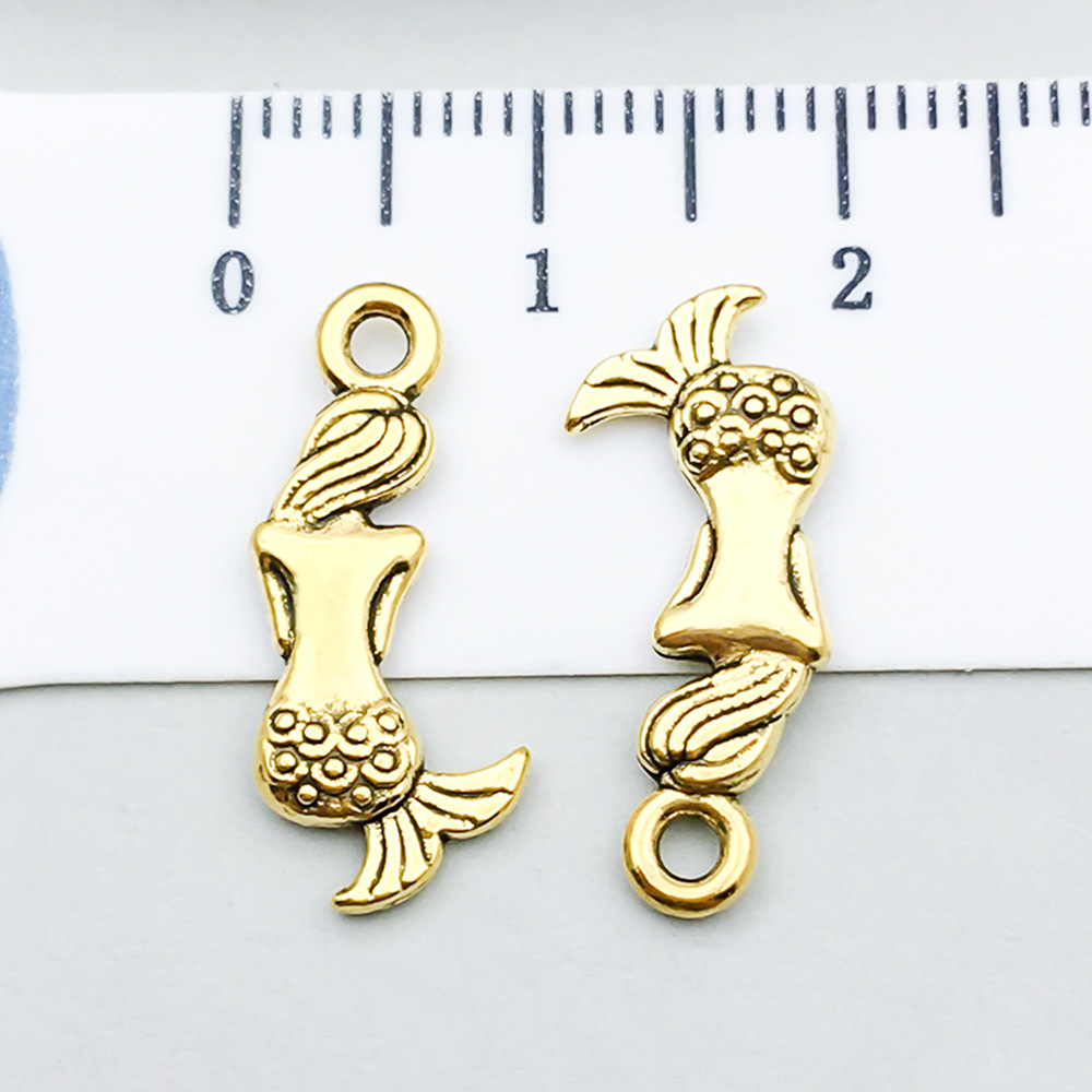 1 ancient gold mermaid 9*20mm-