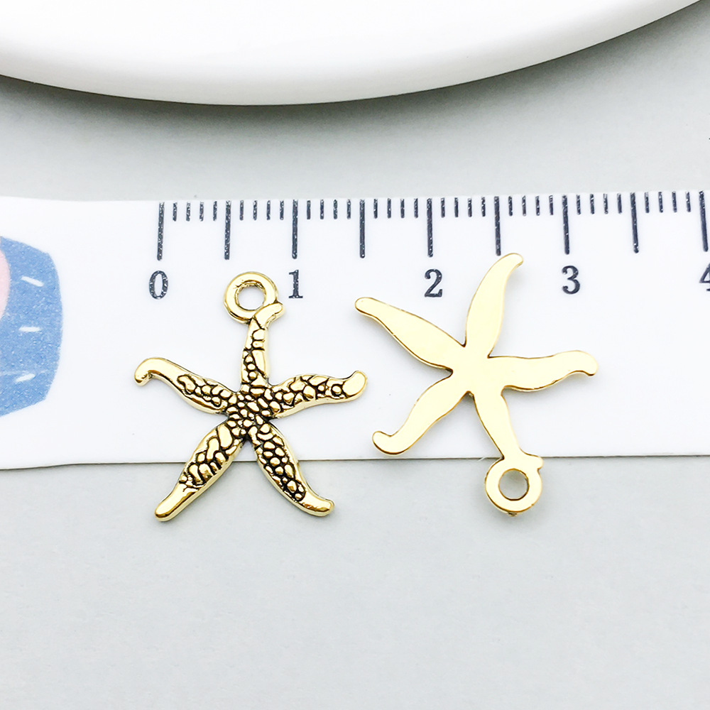 1 ancient gold starfish 18*17mm--20729