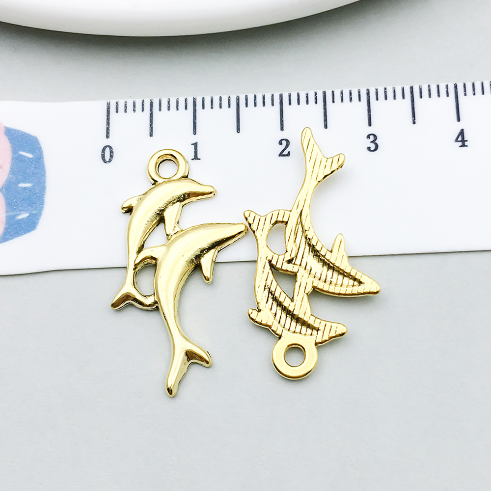 1 ancient gold dolphin 28*14mm--20730