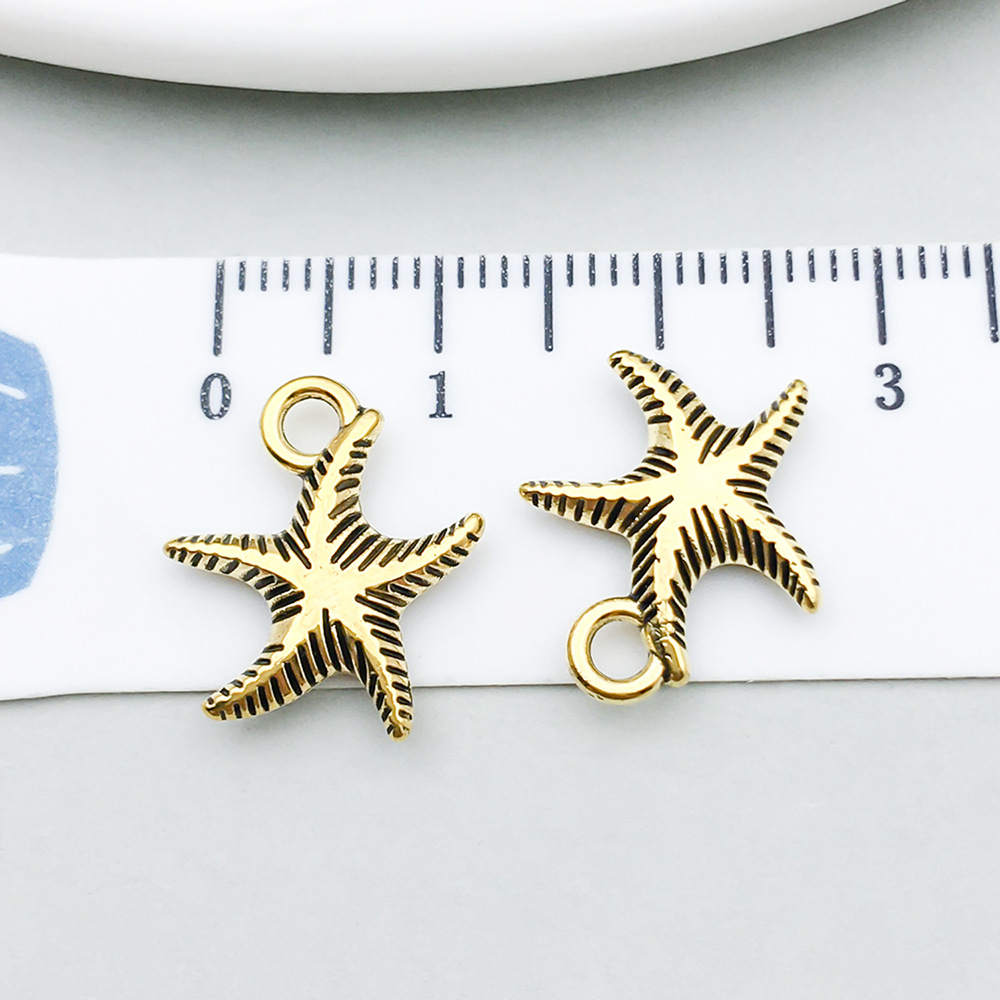 1 ancient gold starfish 16*14mm--20734