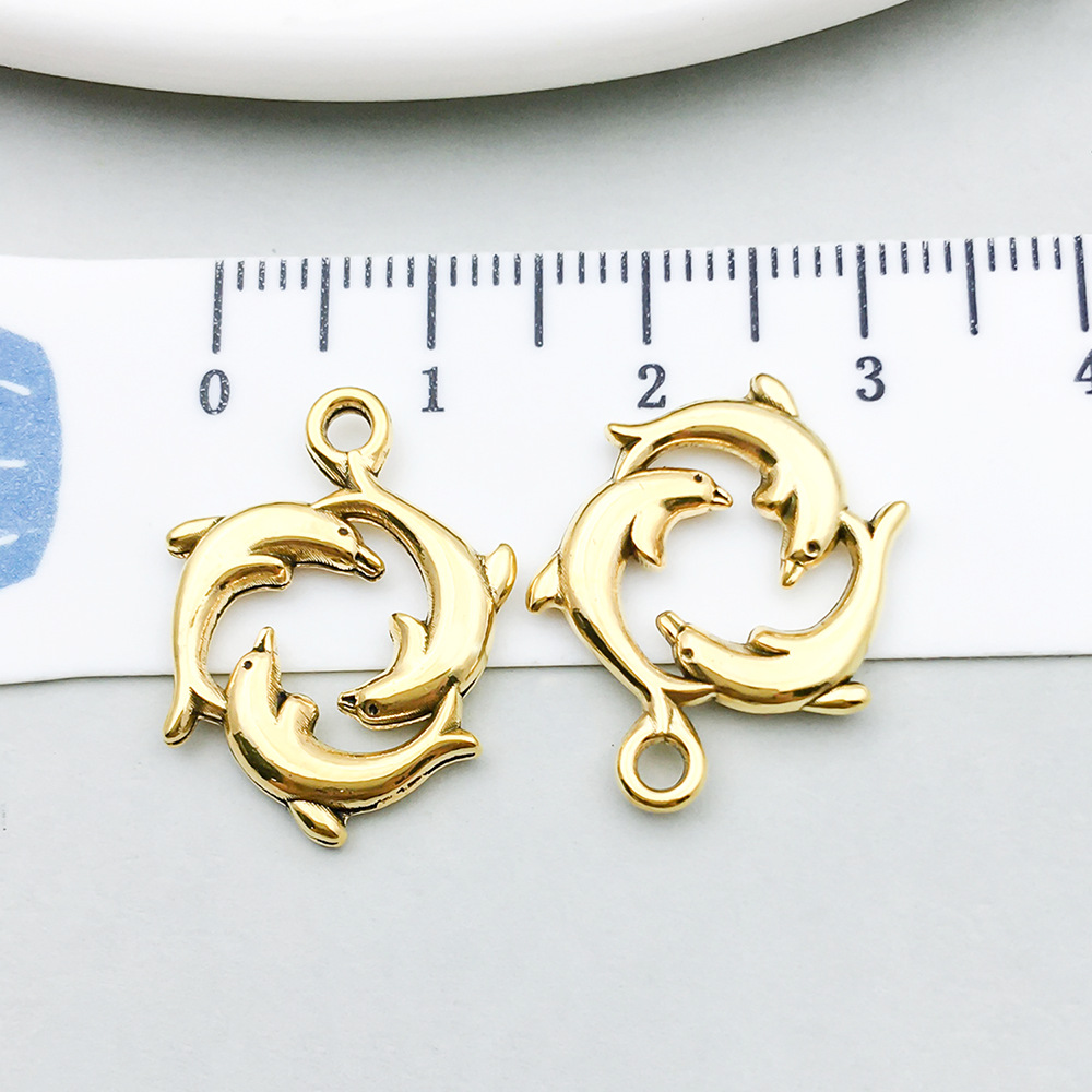 1 ancient gold dolphin 21*17mm-20736