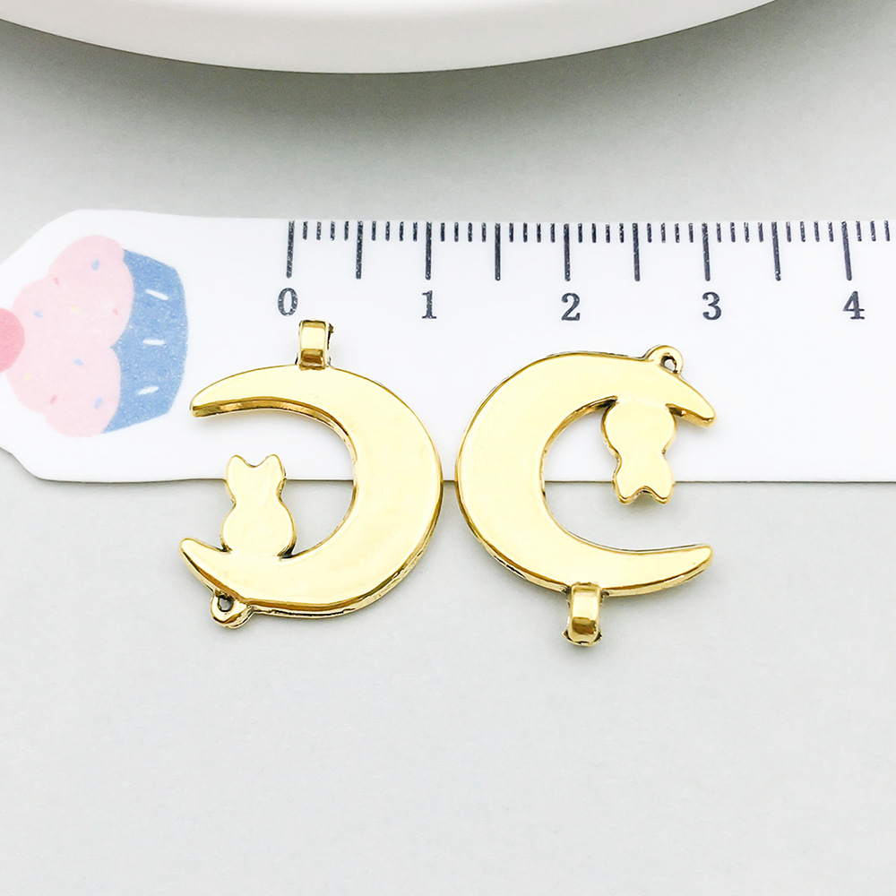 1 ancient gold moon cat 22*18mm-1.8g-20597