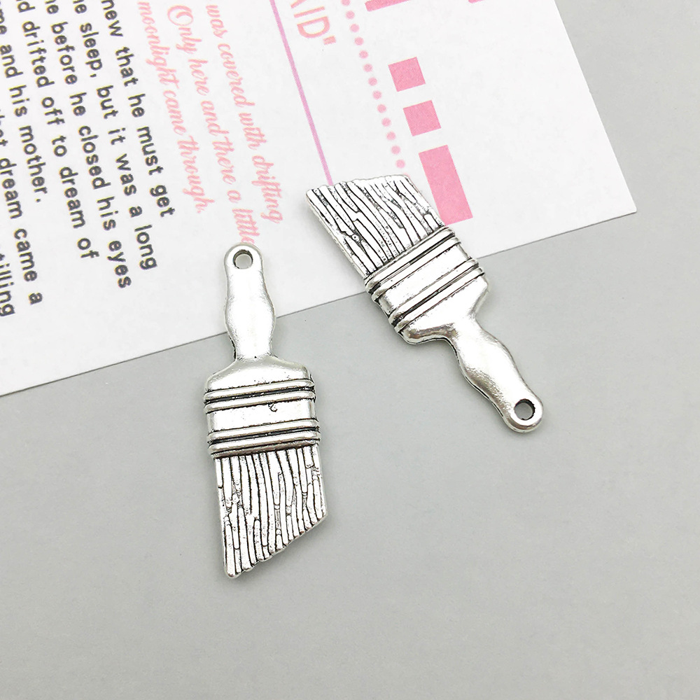 1 ancient silver tool brush 9*27mm-1.6g-18408