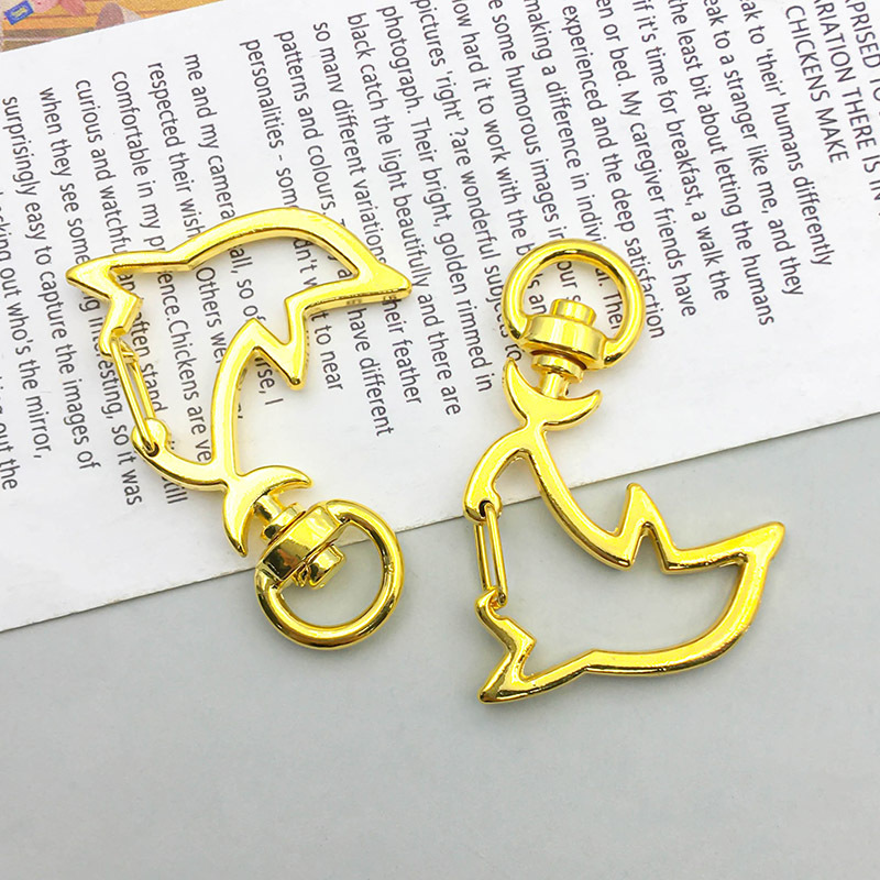 1 Golden Dolphin Keychain Dog Buckle 28*41mm-5.1g-12820