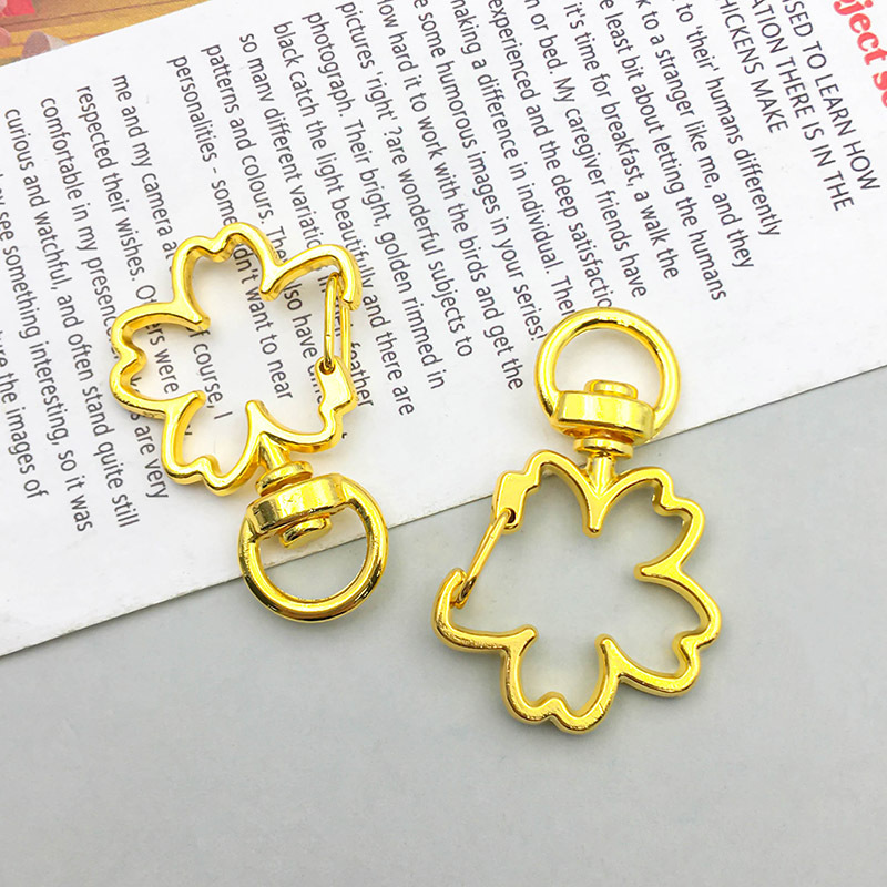 1 Golden Cherry Blossom Keychain Dog Buckle 23*34mm-3.5g-12835