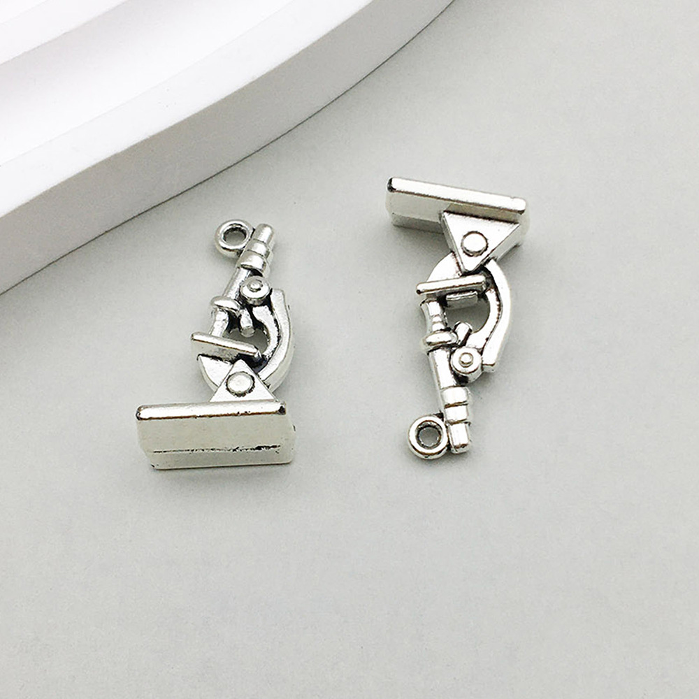 1 ancient silver medical science microscope 11*22mm-2.5g-10431