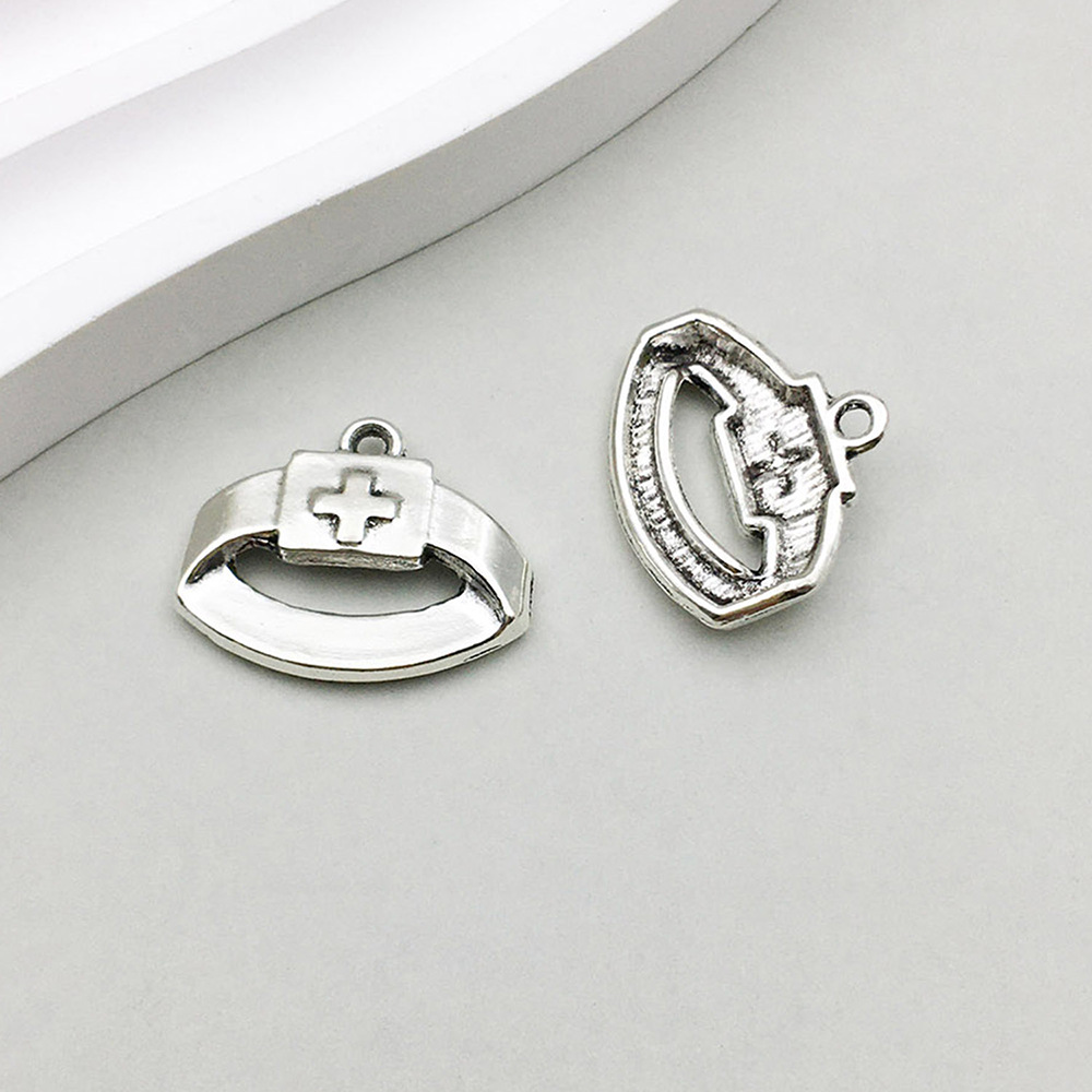 1 ancient silver medical hat 20*17mm-1.7g-10432