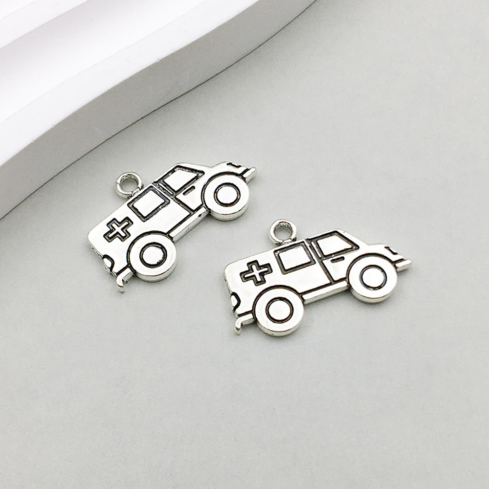 1 ancient silver medical ambulance 22*13mm-1.8g-10435