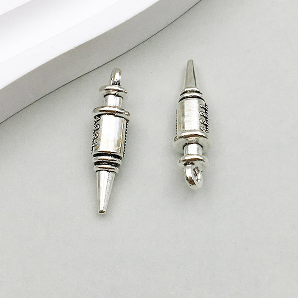 1 ancient silver medical syringe 7*26mm-2g-10606