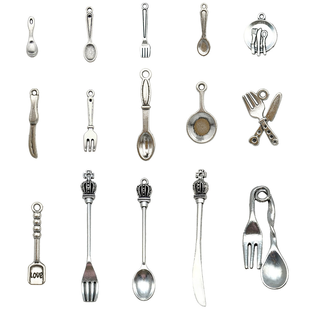 Mix 30pcs ancient silver tableware series -39g-SN764