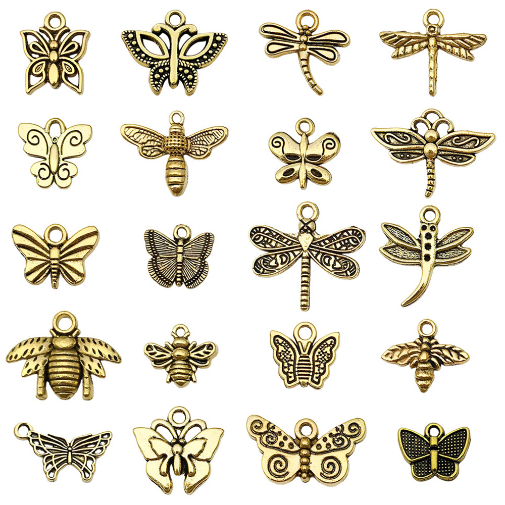 Mix 20pcs ancient gold butterflies series-17g-sn846